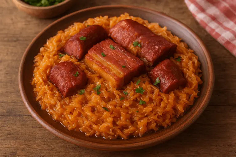 Podvarak : le chou fermenté mijoté avec viande fumée, un plat réconfortant des Balkans